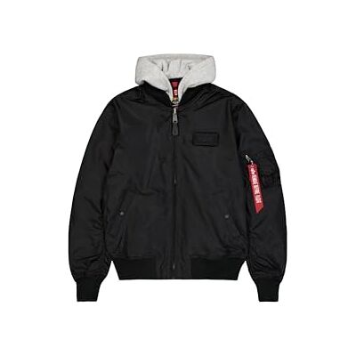 196108-03 Alpha Industries MA-1 TT Hood Bomber Jacket dla mężczyzn Black 196108-03 Alpha Industries MA-1 TT Hood Bomber Jacket dla mężczyzn Black