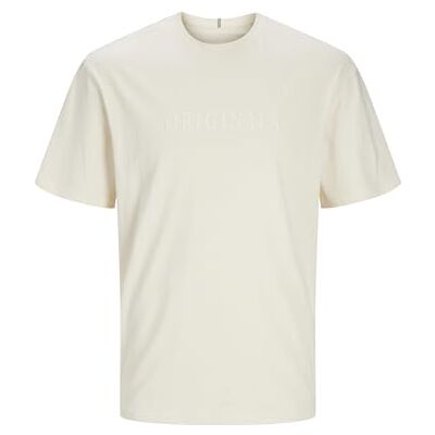 12262494 JACK & JONES Męski T-shirt z nadrukiem, Antique White, S 12262494 JACK & JONES Męski T-shirt z nadrukiem, Antique White, S