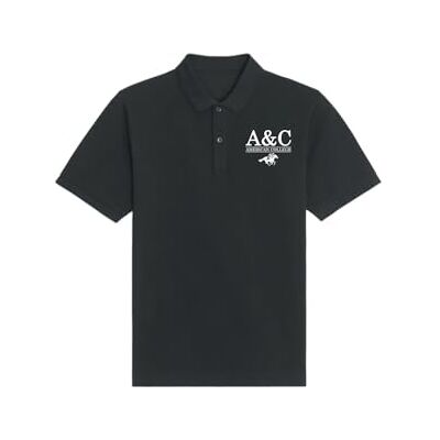 ACS25PL5 BLACK M AMERICAN COLLEGE USA Męska czarna koszulka polo Rozmiar M Decontract, czarny, M ACS25PL5 BLACK M AMERICAN COLLEGE USA Męska czarna koszulka polo Rozmiar M Decontract, czarny, M
