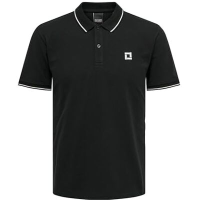 22024827 ONLY & SONS Męska koszulka polo ONSFLETCHER – Regular Fit XS S M L XL XXL, Black Bright White Contrast Stripe, XXL 22024827 ONLY & SONS Męska koszulka polo ONSFLETCHER – Regular Fit XS S M L XL XXL, Black Bright White Contrast Stripe, XXL