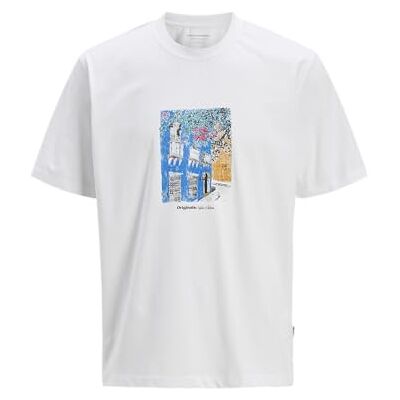12273494-4706371 Jack & Jones Jorparos Graphic Front Tee Ss Crew, Bright White, L 12273494-4706371 Jack & Jones Jorparos Graphic Front Tee Ss Crew, Bright White, L