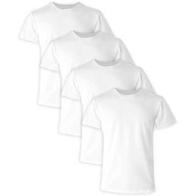 UCF1W4 Hanes Ultimate Comfort Fit podkoszulek, męski okrągły dekolt ze stretchem, bawełniany T-shirt, 4-pak, Biały 4 szt, S UCF1W4 Hanes Ultimate Comfort Fit podkoszulek, męski okrągły dekolt ze stretchem, bawełniany T-shirt, 4-pak, Biały 4 szt, S