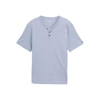 1045701 TOM TAILOR Henley męski t-shirt z bawełny, 37682 Dove Blue White Fine Stripe, M 1045701 TOM TAILOR Henley męski t-shirt z bawełny, 37682 Dove Blue White Fine Stripe, M