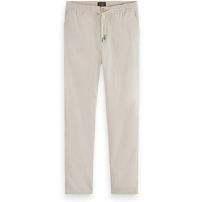 179180 Scotch & Soda Męskie spodnie Core-Warren-Cotton/Linen Twill Jogger Casual Pants, Złamana biel, 33W / 30L 179180 Scotch & Soda Męskie spodnie Core-Warren-Cotton/Linen Twill Jogger Casual Pants, Złamana biel, 33W / 30L