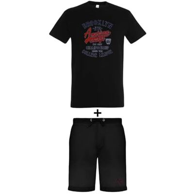 ACEN230 Noir Taille M AMERICAN COLLEGE USA 2-częściowy zestaw koszul + szorty mieszane, czarny, M ACEN230 Noir Taille M AMERICAN COLLEGE USA 2-częściowy zestaw koszul + szorty mieszane, czarny, M