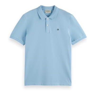 179926 Scotch & Soda Męska koszulka polo z logo, niebieski (Spring Blue), M 179926 Scotch & Soda Męska koszulka polo z logo, niebieski (Spring Blue), M