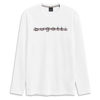 8330-85042D bugatti Męska bluza sweter okrągły dekolt nowoczesny krój, 10-biały, 3XL 8330-85042D bugatti Męska bluza sweter okrągły dekolt nowoczesny krój, 10-biały, 3XL