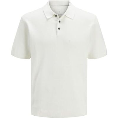 12271483-4706576 JACK & JONES Jprcccooper Knit Polo Ss Sn męskie, Cloud Dancer, S 12271483-4706576 JACK & JONES Jprcccooper Knit Polo Ss Sn męskie, Cloud Dancer, S