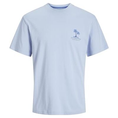 12269372-4650449 JACK & JONES Męska koszulka z nadrukiem na plecach Jjsummer Vibes Tee Ss Crew Neck, Chambray Blue, M 12269372-4650449 JACK & JONES Męska koszulka z nadrukiem na plecach Jjsummer Vibes Tee Ss Crew Neck, Chambray Blue, M