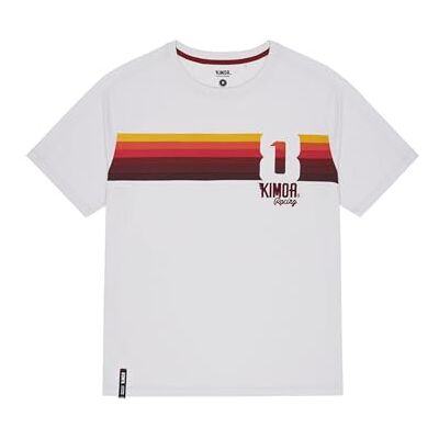 CA0W23715702 KIMOA Burned Rainbow Striped Racing T-Shirt Męska i damska koszulka z krótkim rękawem, koszulka męska Materiał z recyklingu S Jasnoszary, Jasnoszary, S CA0W23715702 KIMOA Burned Rainbow Striped Racing T-Shirt Męska i damska koszulka z krótkim rękawem, koszulka męska Materiał z recyklingu S Jasnoszary, Jasnoszary, S