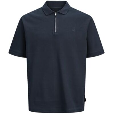 12283014-4825629 JACK & JONES Jprblawalker Ss Zip Polo, Black Iris, M 12283014-4825629 JACK & JONES Jprblawalker Ss Zip Polo, Black Iris, M