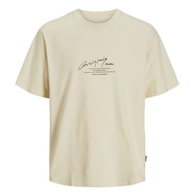 12273373-4705696 Jack & Jones Jormanchester Script Tee SS Crew Neck, Antique White, M 12273373-4705696 Jack & Jones Jormanchester Script Tee SS Crew Neck, Antique White, M