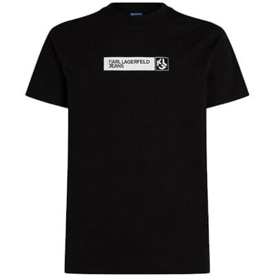 A1M17112 Karl Lagerfeld Jeans, Męskie, Koszulka Z Krótkim Rękawem I Grafiką, Dopasowany Krój, Czarny, XXL A1M17112 Karl Lagerfeld Jeans, Męskie, Koszulka Z Krótkim Rękawem I Grafiką, Dopasowany Krój, Czarny, XXL
