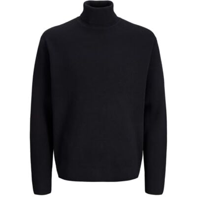 12285093-4871965 JACK & JONES Jprblamilano Stitch Knit Roll Neck, czarny, XXL 12285093-4871965 JACK & JONES Jprblamilano Stitch Knit Roll Neck, czarny, XXL