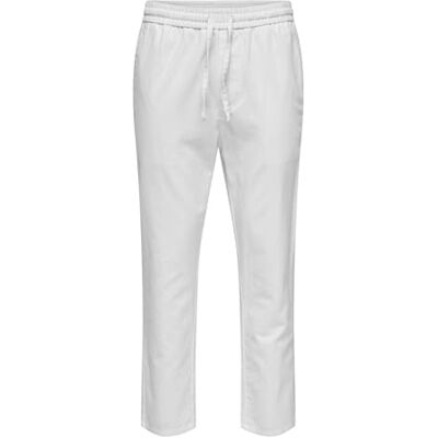 22024966 ONLY & SONS Męskie spodnie, jednokolorowe, Bright White, XL 22024966 ONLY & SONS Męskie spodnie, jednokolorowe, Bright White, XL