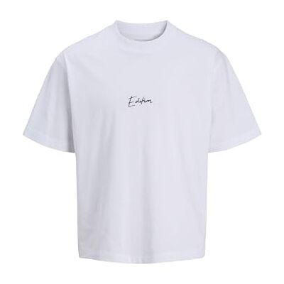 12273310-4711312 JACK & JONES Męski T-shirt z nadrukiem na plecach, Bright White, S 12273310-4711312 JACK & JONES Męski T-shirt z nadrukiem na plecach, Bright White, S