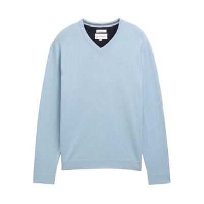 1039811 TOM TAILOR Sweter męski, 38676 Light Metal Blue Melange, 3XL 1039811 TOM TAILOR Sweter męski, 38676 Light Metal Blue Melange, 3XL