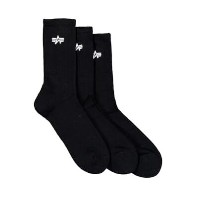 156986 Alpha Industries Uniseks Basic 3 Pack Skarpety Black 43/46 156986 Alpha Industries Uniseks Basic 3 Pack Skarpety Black 43/46