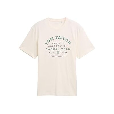 1049334 TOM TAILOR T-shirt męski, 10348 Gardenia White, XS 1049334 TOM TAILOR T-shirt męski, 10348 Gardenia White, XS