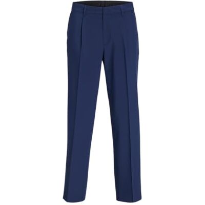 12260071 JACK & JONES Męskie spodnie garniturowe JPRBUSHWICK Relaxed Fit spodnie do garnituru, Medieval Blue/Fit: Relaxed Fit, 48 12260071 JACK & JONES Męskie spodnie garniturowe JPRBUSHWICK Relaxed Fit spodnie do garnituru, Medieval Blue/Fit: Relaxed Fit, 48