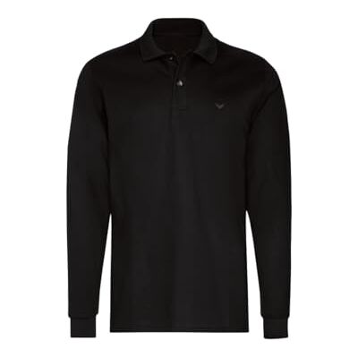 627651 TRIGEMA Koszulka polo z długim rękawem ze ściągaczami, czarny, XXL 627651 TRIGEMA Koszulka polo z długim rękawem ze ściągaczami, czarny, XXL