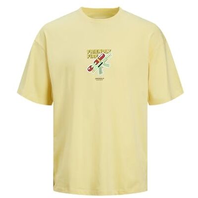 12254169-4487146 JACK & JONES Koszulka męska Jorblockpop Tee SS Crew Neck Tg, Włoska słomka, M 12254169-4487146 JACK & JONES Koszulka męska Jorblockpop Tee SS Crew Neck Tg, Włoska słomka, M