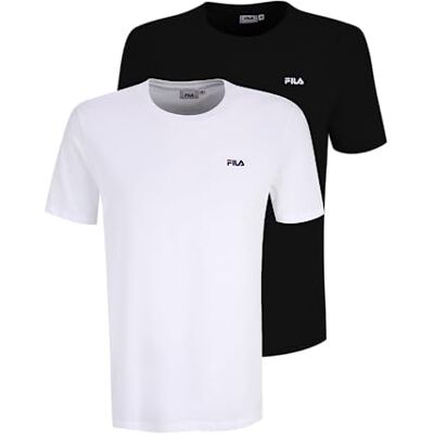 FAM0083 FILA Męski T-shirt Brod Tee/Double Pack, Black-Bright White, XS, czarno-jasny biały, XS FAM0083 FILA Męski T-shirt Brod Tee/Double Pack, Black-Bright White, XS, czarno-jasny biały, XS