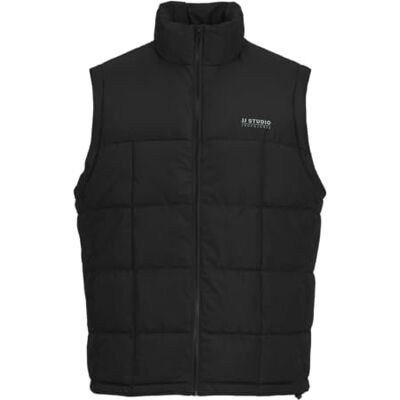 12256903 JACK & JONES Męska kamizelka Jjben Square Bodywarmer, czarny, L 12256903 JACK & JONES Męska kamizelka Jjben Square Bodywarmer, czarny, L