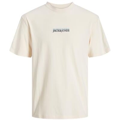 12251768-4497359 JACK & JONES JORLAFAYETTE EMB Tee SS Crew Neck, Krem maślany/szczegóły: jj, M 12251768-4497359 JACK & JONES JORLAFAYETTE EMB Tee SS Crew Neck, Krem maślany/szczegóły: jj, M