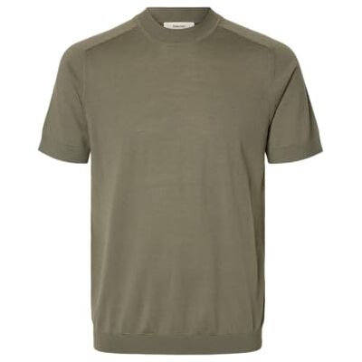 16096370-4649993 SELECTED MEN Slhtray Ss Knit Merino Crew Neck Noos, wetiver, M 16096370-4649993 SELECTED MEN Slhtray Ss Knit Merino Crew Neck Noos, wetiver, M