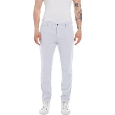 M9722J.000.8451597 Replay Męskie chinosy Benni Comfort-Fit X-Lite Plus ze stretchem, Chalk Grey 802, 38W / 34L M9722J.000.8451597 Replay Męskie chinosy Benni Comfort-Fit X-Lite Plus ze stretchem, Chalk Grey 802, 38W / 34L