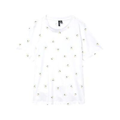 10329355-4743017 Vmpaulina AOP SS T-shirt Ga JRS Noos, Bright White, XS 10329355-4743017 Vmpaulina AOP SS T-shirt Ga JRS Noos, Bright White, XS