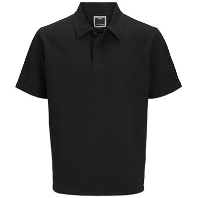 12276735-4753509 JACK & JONES Jcosago męska koszulka polo z teksturą, czarny, XS 12276735-4753509 JACK & JONES Jcosago męska koszulka polo z teksturą, czarny, XS