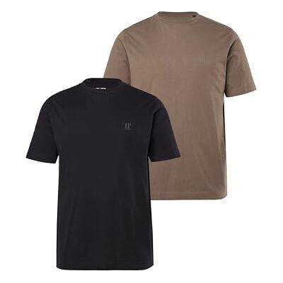 702637 JP 1880 Męski T-shirt Jp1880, Basic, 2 sztuki, okrągły dekolt, do 8XL, khaki brązowy, XXL 702637 JP 1880 Męski T-shirt Jp1880, Basic, 2 sztuki, okrągły dekolt, do 8XL, khaki brązowy, XXL