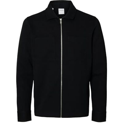 16099996-4902780 SELECTED HOMME Slhjackie Sweat Zip Jacket Noos, czarny, M 16099996-4902780 SELECTED HOMME Slhjackie Sweat Zip Jacket Noos, czarny, M