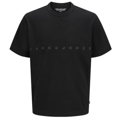 12276640-4750275 JACK & JONES Męska koszulka marki Jcolido z tkaniny Ss Crew Neck, czarny, M 12276640-4750275 JACK & JONES Męska koszulka marki Jcolido z tkaniny Ss Crew Neck, czarny, M
