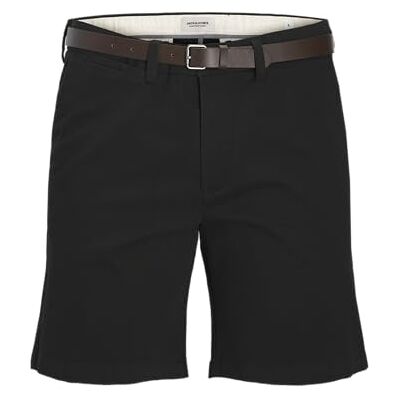 12289809-4998343 JACK & JONES Jpstadam Belted Chino Shorts Pls Plus Size, czarny, 42 12289809-4998343 JACK & JONES Jpstadam Belted Chino Shorts Pls Plus Size, czarny, 42