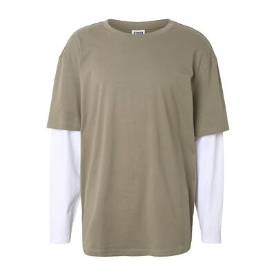 TB2887 Urban Classics -oversized Shaped dwuwarstwowa koszulka LS Tee, paleoliva/biała, męska L TB2887 Urban Classics -oversized Shaped dwuwarstwowa koszulka LS Tee, paleoliva/biała, męska L