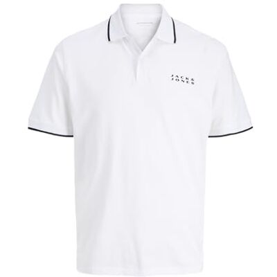 12283427-4829877 JACK & JONES Jcostance Print Polo Ss Polo, Bright White, M 12283427-4829877 JACK & JONES Jcostance Print Polo Ss Polo, Bright White, M