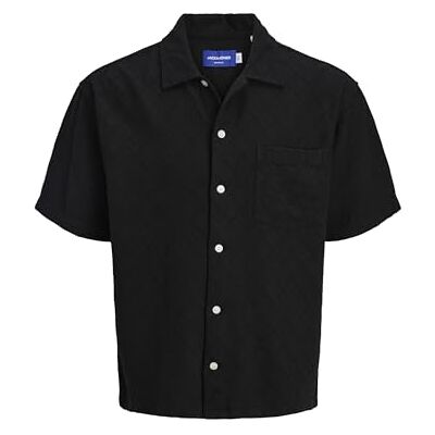 12277252-4758641 JACK & JONES Jortavira Texture koszulka męska S, czarny, M 12277252-4758641 JACK & JONES Jortavira Texture koszulka męska S, czarny, M