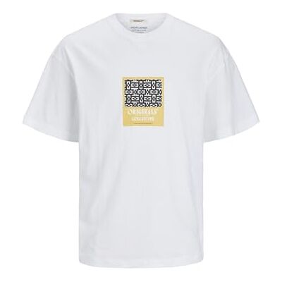 12256328 JORMYKONOS GEO Front Tee SS C.N LN, Bright White, M 12256328 JORMYKONOS GEO Front Tee SS C.N LN, Bright White, M