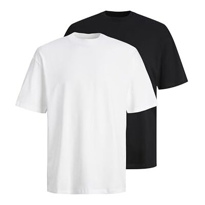 12264845-4638038 JACK & JONES T-shirt męski, Czarny/opakowanie: W. White, M 12264845-4638038 JACK & JONES T-shirt męski, Czarny/opakowanie: W. White, M