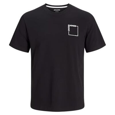 12269314-4649862 JACK & JONES JJverner koszulka męska z dekoltem Crew SS, Czarny, S 12269314-4649862 JACK & JONES JJverner koszulka męska z dekoltem Crew SS, Czarny, S