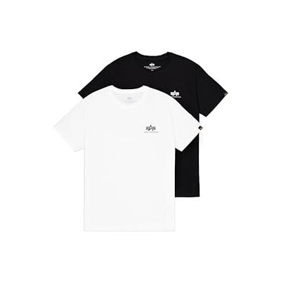 258500 Alpha Industries Mężczyźni Basic Small Logo 2 Pack T-Shirty Black/White S 258500 Alpha Industries Mężczyźni Basic Small Logo 2 Pack T-Shirty Black/White S