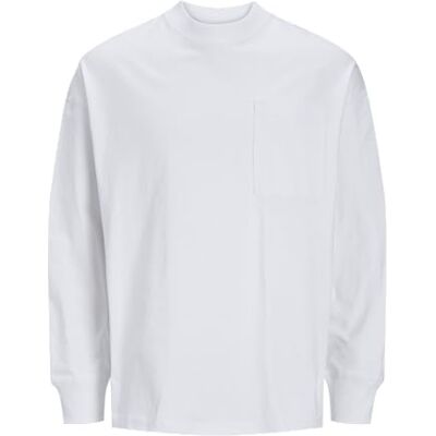 12253454-4444364 JACK & JONES Męska koszulka z długim rękawem Jcoclean Pocket Tee Ls Crew Neck, biały, M 12253454-4444364 JACK & JONES Męska koszulka z długim rękawem Jcoclean Pocket Tee Ls Crew Neck, biały, M