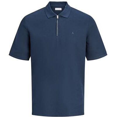 12279177-4777072 Jack & Jones Jjeaustin Zip Polo Ss Sn, granatowy blezer, XL 12279177-4777072 Jack & Jones Jjeaustin Zip Polo Ss Sn, granatowy blezer, XL