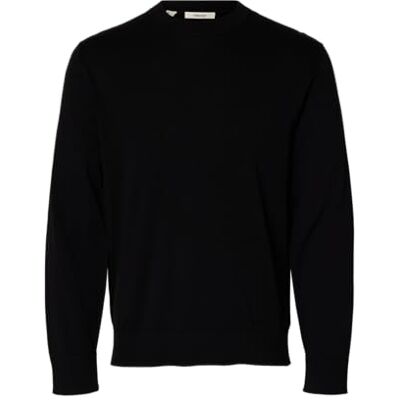 16099817-4896367 SELECTED MEN Slhtorino Ls Knit Crew Neck Noos, czarny, L 16099817-4896367 SELECTED MEN Slhtorino Ls Knit Crew Neck Noos, czarny, L