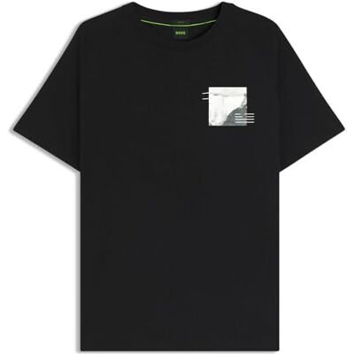 50548093 BOSS Koszulka męska Tee Stripe Zone T_Shirt, czarny, M 50548093 BOSS Koszulka męska Tee Stripe Zone T_Shirt, czarny, M