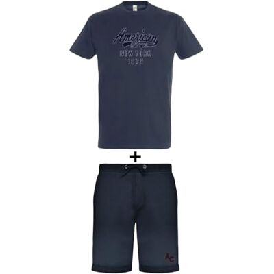 ACEN228 Marine Taille XL AMERICAN COLLEGE USA 2-częściowy zestaw koszul + szorty mieszane, granatowy, TG ACEN228 Marine Taille XL AMERICAN COLLEGE USA 2-częściowy zestaw koszul + szorty mieszane, granatowy, TG