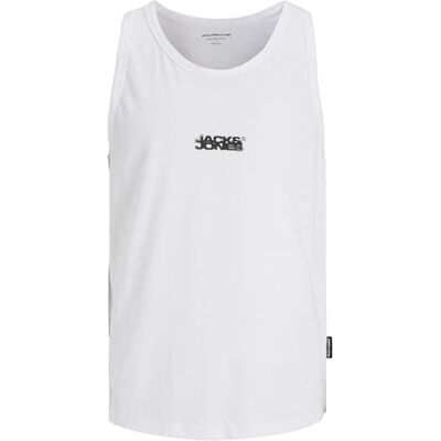 12276727-4751198 JACK & JONES Jcosago Small Logo Slub Tank Top, Bright White, S 12276727-4751198 JACK & JONES Jcosago Small Logo Slub Tank Top, Bright White, S